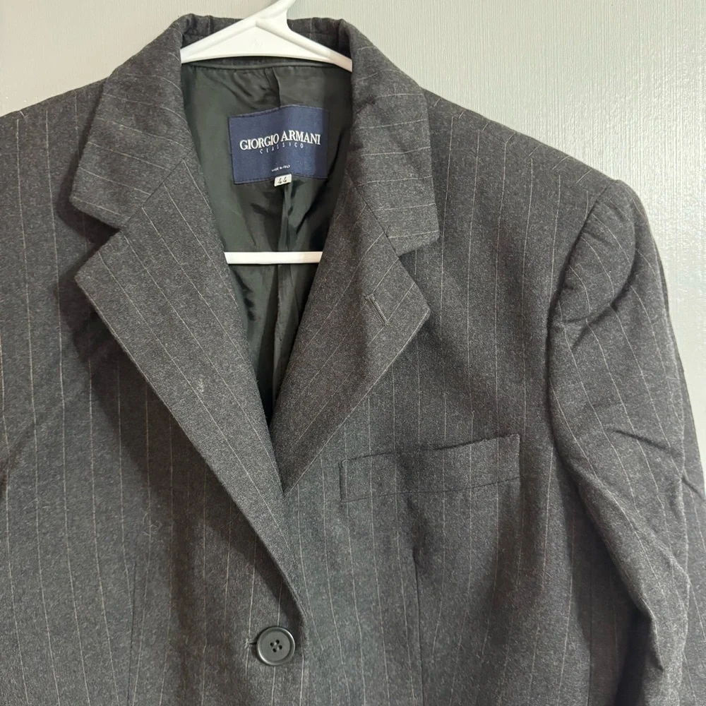Giorgio Armani‎ Gray Striped Blazer Size 44
